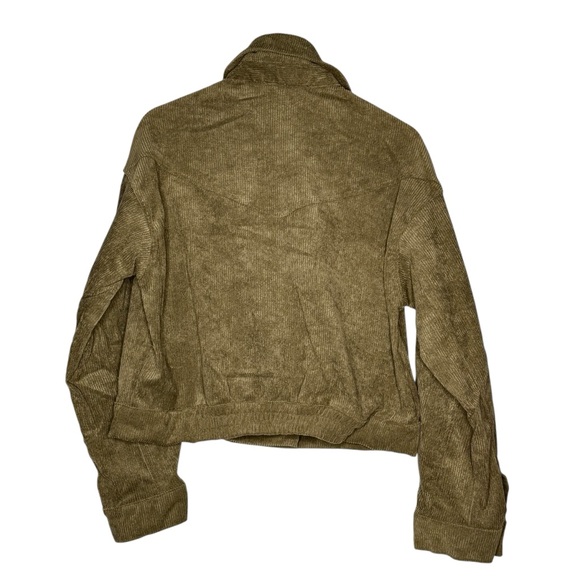 Mine M or L  Olive Green Corduroy Crop Bomber Jacket NWOT - Picture 6 of 17